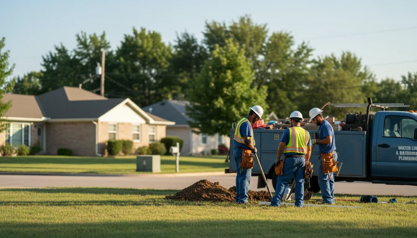 Residential water line and bathroom plumbing service in Fowlerton, TX